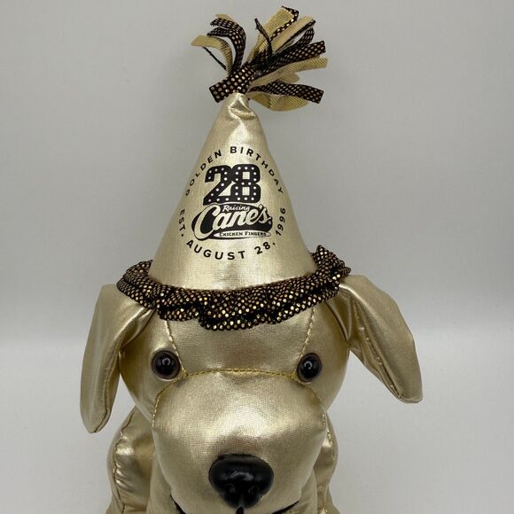 Raising Cane's 28th Golden Birthday Plush Dog 2024 Anniversary Limited Edition - Picture 6 of 6